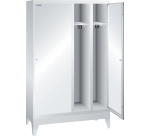 Armoire-vestiaire Lista 1 porte battante pour 2 compartiments L 30 cm - Gris clair RAL 7035