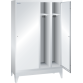 LISTA - Armoire-vestiaire (LxPxH) 1200x500x1850mm 4 compartiments avec pieds, porte perforée, KEY Lock Gris clair RAL 7035