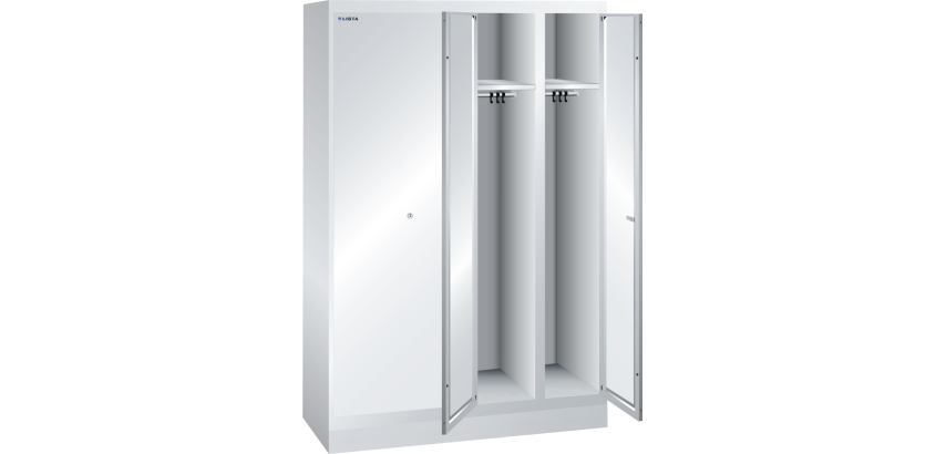Armoire-vestiaire Lista 2 portes battantes pour 2 compartiments L 30 cm - Gris clair RAL 7035