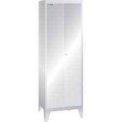 LISTA - Armoire-vestiaire (LxPxH) 600x500x1850mm 2 compartiments avec pieds, porte lisse, KEY Lock Gris clair RAL 7035