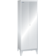 LISTA - Armoire-vestiaire (LxPxH) 600x500x1850mm 2 compartiments avec pieds, porte lisse, KEY Lock Gris clair RAL 7035