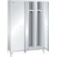 LISTA - Armoire-vestiaire (LxPxH) 1200x500x1850mm 4 compartiments avec pieds, porte lisse, KEY Lock Gris clair RAL 7035