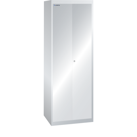 LISTA - Armoire-vestiaire (LxPxH) 600x500x1700mm 2 compartiments sans infrastructure, porte perforée, KEY Lock Gris clair RAL 7035