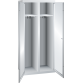 LISTA - Armoire-vestiaire (LxPxH) 800x500x1700mm 2 compartiments sans infrastructure, porte perforée, KEY Lock Gris clair RAL 7035