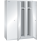 LISTA - Armoire-vestiaire (LxPxH) 1200x500x1700mm 4 compartiments sans infrastructure, porte perforée, KEY Lock Gris clair RAL 7035
