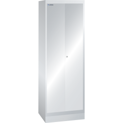 LISTA - Armoire-vestiaire (LxPxH) 600x500x1800mm 2 compartiments avec socle, porte perforée, KEY Lock Gris clair RAL 7035