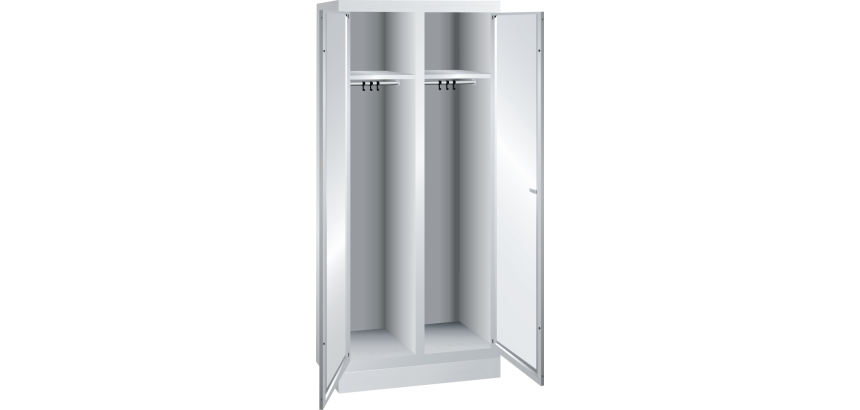 Armoire-vestiaire Lista 2 portes battantes pour 2 compartiments L 40 cm - Gris clair RAL 7035