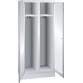 LISTA - Armoire-vestiaire (LxPxH) 800x500x1800mm 2 compartiments avec socle, porte perforée, KEY Lock Gris clair RAL 7035