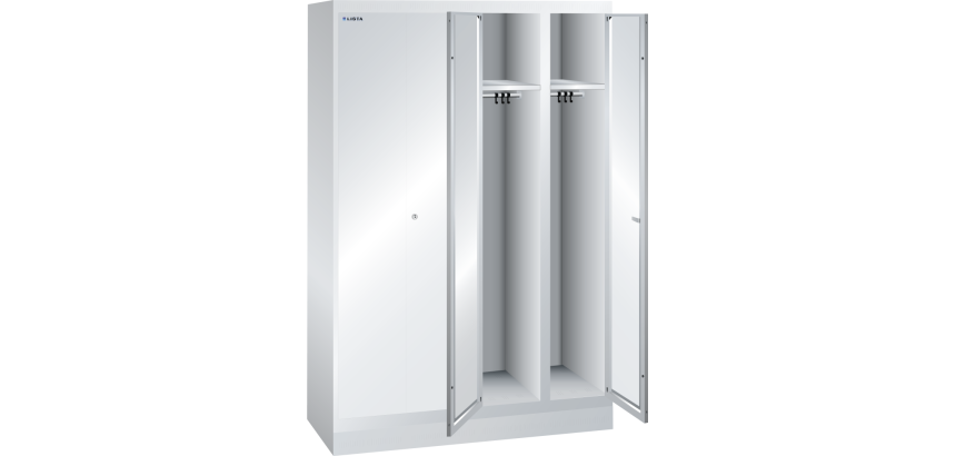 Armoire-vestiaire Lista 2 portes battantes pour 2 compartiments L 30 cm - Gris clair RAL 7035