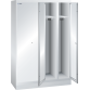 LISTA - Armoire-vestiaire (LxPxH) 1200x500x1800mm 4 compartiments avec socle, porte perforée, KEY Lock Gris clair RAL 7035