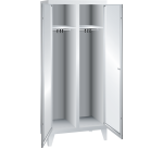 Armoire-vestiaire Lista 2 portes battantes pour 2 compartiments L 40 cm - Gris clair RAL 7035
