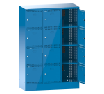 Lista - Armoire à casier avec prises électriques - H 179,5 x L 120,5 x P 58,5 cm - 12 cases
