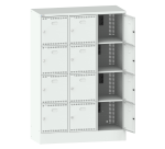 Lista - Armoire à casier avec prises électriques - H 179,5 x L 120,5 x P 58,5 cm - 12 cases