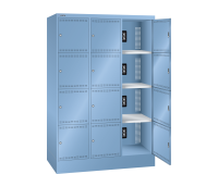 Lista - Armoire à casier avec prises électriques - H 179,5 x L 120,5 x P 58,5 cm - 12 cases