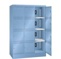 Lista - Armoire à casier avec prises électriques - H 179,5 x L 120,5 x P 58,5 cm - 12 cases