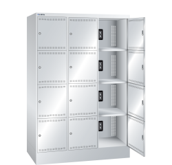 Lista - Armoire à casier avec prises électriques - H 179,5 x L 120,5 x P 58,5 cm - 12 cases
