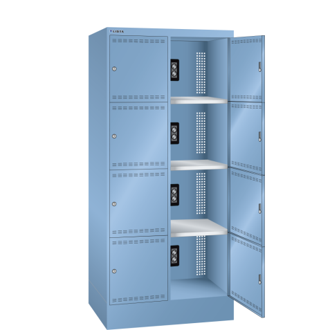 LISTA - Armoire charge batterie H 179,5 x L 81 x P 58,5 cm - 2 x 4 casiers
