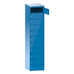 LISTA - Armoire pour ordinateur portable (LxPxH) 415x500x1790mm 1x10 casiers 2x230V KEY Lock Types F Bleu clair RAL 5012