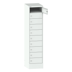 LISTA - Armoire pour ordinateur portable (LxPxH) 415x500x1790mm 1x10 casiers 2x230V KEY Lock Types F Gris clair RAL 7035