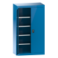 LISTA - Armoire à charges lourdes avec portes battantes en tôle pleine 54x27E (LxPxH) 1100x641x1950mm 4 rayons KEY Lock Bleu clair RAL 5012