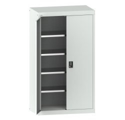 Armoire à charges lourdes avec portes battantes en tôle pleine Lista H 195 x L 110 x P 64,1 cm 4 étagères amovibles Key Lock