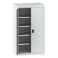 LISTA - Armoire à charges lourdes avec portes battantes en tôle pleine 54x27E (LxPxH) 1100x641x1950mm 4 rayons KEY Lock Gris clair RAL 7035