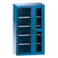 LISTA - Armoire à charges lourdes avec portes battantes à fenêtre transparente 54x27E (LxPxH) 1100x641x1950mm 4 rayons KEY Lock Bleu clair RAL 5012