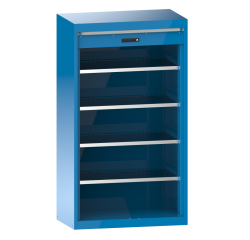 Armoire à charges lourdes avec rideau Lista H 195 x L 1110 x P 64,1 cm 4 étagères amovibles Key Lock