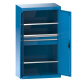 LISTA - Armoire à charges lourdes avec portes battantes en tôle pleine 54x27E (LxPxH) 1100x641x1950mm 3 rayons, 2 tiroirs KEY Lock Bleu clair RAL 5012