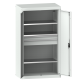 LISTA - Armoire à charges lourdes avec portes battantes en tôle pleine 54x27E (LxPxH) 1100x641x1950mm 3 rayons, 2 tiroirs KEY Lock Gris clair RAL 7035