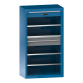 LISTA - Armoire à charges lourdes avec volet roulant 54x27E (LxPxH) 1100x641x1950mm 4 rayons, 2 tiroirs KEY Lock Bleu clair RAL 5012