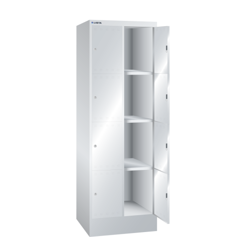 LISTA - Armoire à casiers (LxPxH) 610x500x1795mm 2x4 casiers KEY Lock Gris clair RAL 7035