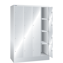 LISTA - Armoire à casiers (LxPxH) 1200x500x1795mm 4x4 casiers KEY Lock Gris clair RAL 7035