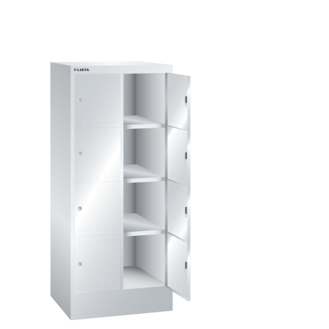 LISTA - Armoire à casiers (LxPxH) 610x500x1395mm 2x4 casiers KEY Lock Gris clair RAL 7035