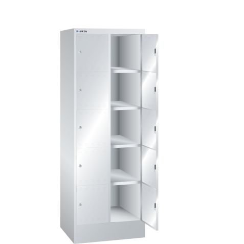 LISTA - Armoire à casiers (LxPxH) 610x500x1695mm 2x5 casiers KEY Lock Gris clair RAL 7035
