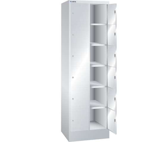 LISTA - Armoire à casiers (LxPxH) 610x500x1995mm 2x6 casiers KEY Lock Gris clair RAL 7035