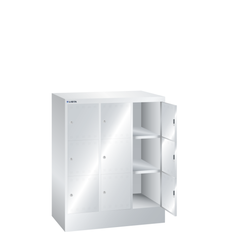 LISTA - Armoire à casiers (LxPxH) 905x500x1095mm 3x3 casiers KEY Lock Gris clair RAL 7035