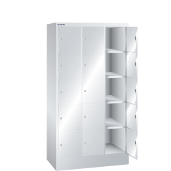 LISTA - Armoire à casiers (LxPxH) 905x500x1695mm 3x5 casiers KEY Lock Gris clair RAL 7035