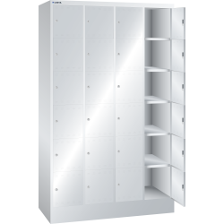 LISTA - Armoire à casiers (LxPxH) 1200x500x1995mm 4x6 casiers KEY Lock Gris clair RAL 7035