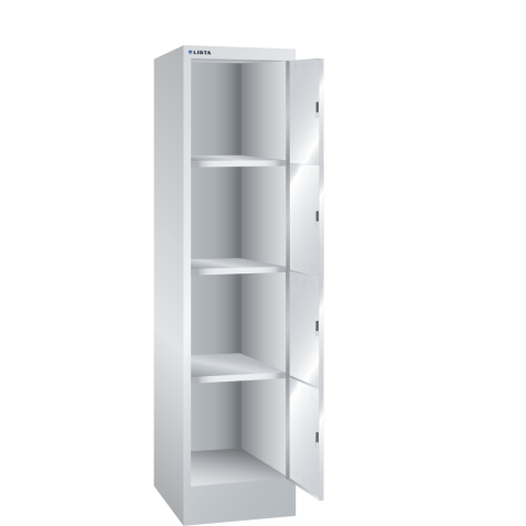 LISTA - Armoire à casiers (LxPxH) 415x500x1795mm 1x4 casiers KEY Lock Gris clair RAL 7035