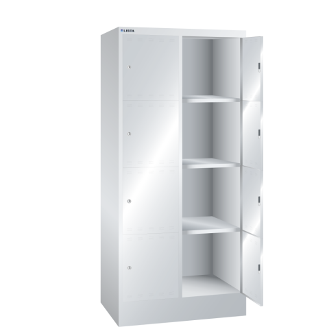 LISTA - Armoire à casiers (LxPxH) 810x500x1795mm 2x4 casiers KEY Lock Gris clair RAL 7035