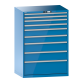 LISTA - Armoire à tiroirs 54x36E (LxPxH) 1023x725x1450mm 9 tiroirs (2x75/2x100/2x150/2x200/1x300) 200kg KEY Lock Bleu clair RAL 5012