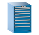 Armoire à tiroirs Lista 27x36E H 85 x L 56,4 x P 72,5 cm 8 tiroirs (1 x 5, 2 x 7,5 x 4 x 10 et 1 x 15 cm) Key Lock