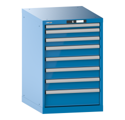 Armoire à tiroirs Lista 27x36E H 85 x L 56,4 x P 72,5 cm 8 tiroirs (1 x 5, 2 x 7,5 x 4 x 10 et 1 x 15 cm) Key Lock