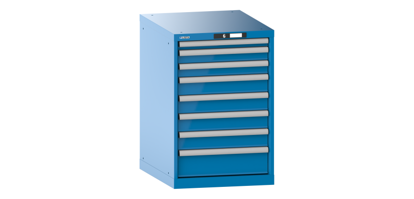 Armoire à tiroirs Lista 27x36E H 85 x L 56,4 x P 72,5 cm 8 tiroirs (1 x 5, 2 x 7,5 x 4 x 10 et 1 x 15 cm) Key Lock