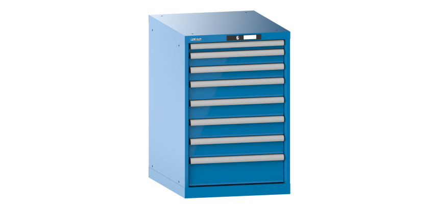 Armoire à tiroirs Lista 27x36E H 85 x L 56,4 x P 72,5 cm 8 tiroirs (1 x 5, 2 x 7,5 x 4 x 10 et 1 x 15 cm) Key Lock