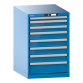LISTA - Armoire à tiroirs 27x36E (LxPxH) 564x725x850mm 8 tiroirs (1x50/2x75/4x100/1x150) 75kg KEY Lock Bleu clair RAL 5012