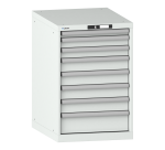 Armoire à tiroirs Lista 27x36E H 85 x L 56,4 x P 72,5 cm 8 tiroirs (1 x 5, 2 x 7,5 x 4 x 10 et 1 x 15 cm) Key Lock