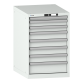 LISTA - Armoire à tiroirs 27x36E (LxPxH) 564x725x850mm 8 tiroirs (1x50/2x75/4x100/1x150) 75kg KEY Lock Gris clair RAL 7035