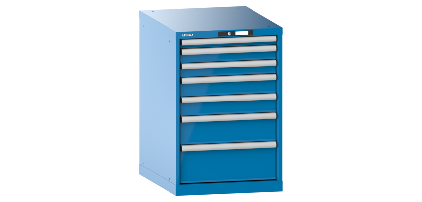 Armoire à tiroirs Lista 27x36E H 85 x L 56,4 x P 72,5 cm 7 tiroirs (1 x 5, 2 x 7,5, 2 x 10, 1 x 15 et 1 x 20 cm) Key Lock